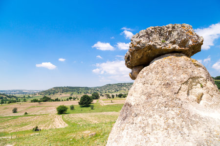 Landscape view of Phrygia valley in the middle of Kutahya, Eskisehir, Afyon in Turkey.