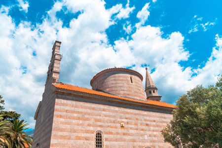 Historical buildings in citadel old town Budva, Montenegro.