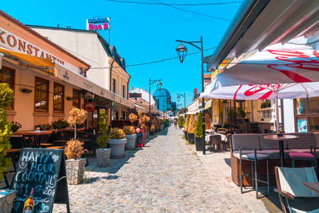 NIS, SERBIA - AUGUST 9, 2019 : Center of Nis town, Nis is on of popular touristic place in Serbia.のeditorial素材