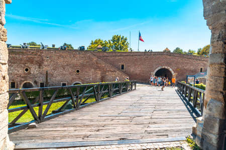 BELGRADE, SERBIA - AUGUST 10, 2019 : Entrance of Kalemegdan, historic place in Belgrade. It is one of the most popular touristic place.のeditorial素材