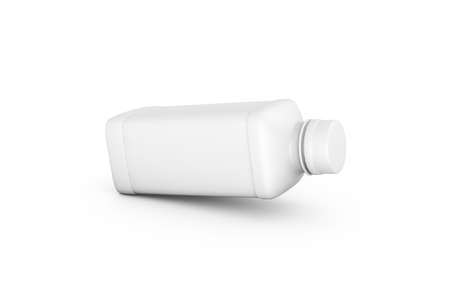 3d rendering of realistic plastic bottle with cap mockup template, isolated on white background.の写真素材