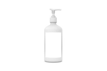 3d rendering of realistic cosmetic package bottle template mock up for soap, cream, foam, shampoo, isolated on white background.の写真素材