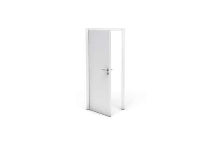3d rendering of wooden indoor interior open door, entrance and doorways, isolated on white background.の写真素材
