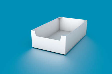 3d rendering, front view of white and empty chocolate or product container box mock up for your design.design.の写真素材