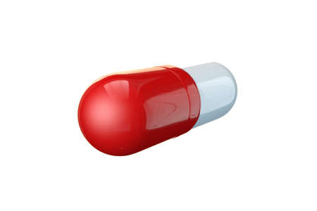 3d rendering, medicine concept, antibiotic capsule pill and tablet, isolated on white background.の写真素材