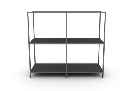 3d rendering of table or shelves, isolated on white background.