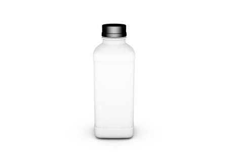 3d rendering of realistic plastic bottle with cap mockup template, isolated on white background.の写真素材