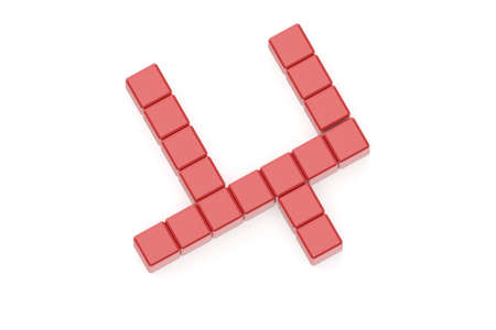 3d rendering, template mock up of letters with text for your word crossword concept, isolated on white background.の写真素材