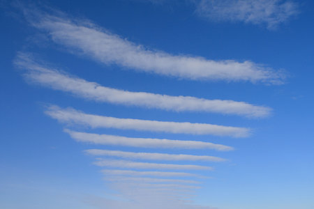 Clouds against the blue sky.