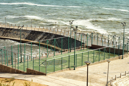 Sports ground on the beach.