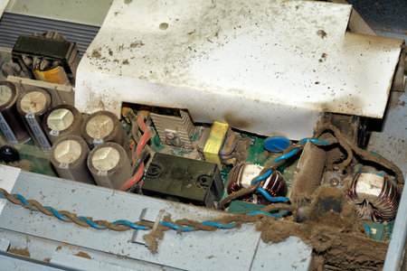 Uninterruptible power supply computer, dusty in the clear 