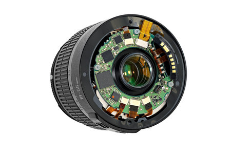 Replacement lens in polurazobrannom condition  Isolated on white background 