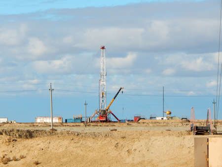 Repair of a gas well. Gas field. Kazakhstanの写真素材
