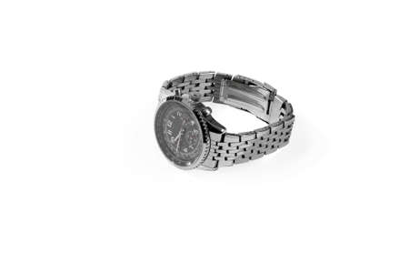 Men's Wrist Mechanical Watch. Isolated on white background.の写真素材