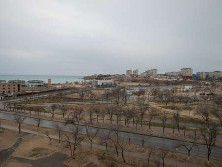 City on the shore of the Caspian Sea. Aktau. Kazakhstan.の写真素材