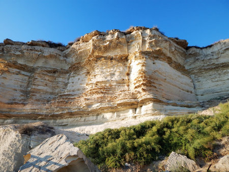 Rocks on the shore of the Caspian Sea.