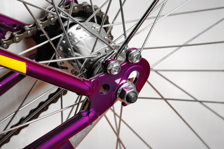 Bicycle rear hub. Close-up. On white background.