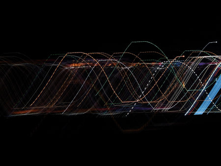 Luminous color pattern. Against the background of the night sky.