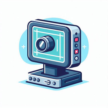 Videogame monitor icon. Vector illustration in cartoon style.のイラスト素材