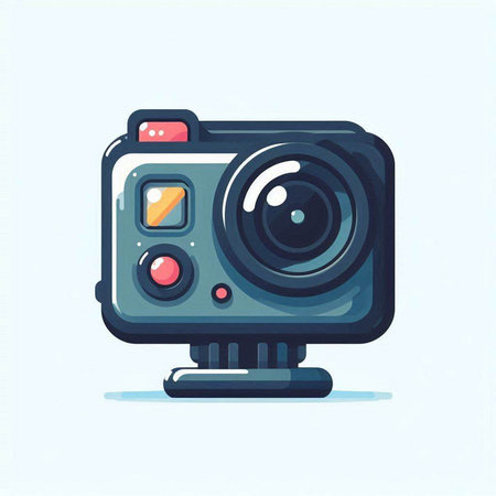 Retro camera icon. Vector illustration in cartoon style on white background.のイラスト素材