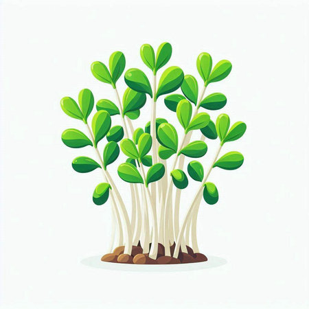 Sprouts of seedlings on a white background. Vector illustration.のイラスト素材