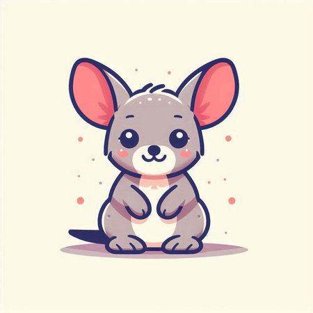 Cute little mouse. Vector illustration. Cute cartoon animal.のイラスト素材