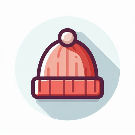 Winter hat icon. Flat illustration of winter hat icon for web designのイラスト素材