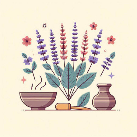 spa design, vector illustration eps10 graphic, floral backgroundのイラスト素材