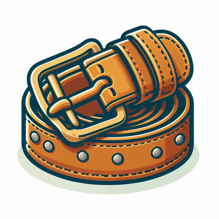 Brown belt on a white background. Vector illustration. Eps 10.のイラスト素材