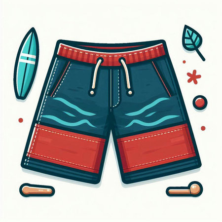 Swimming trunks. Vector illustration of a swim trunks.のイラスト素材
