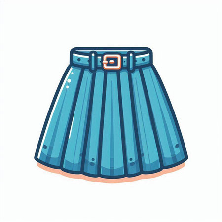 Blue Skirt Icon. Vector Illustration Isolated On White Backgroundのイラスト素材