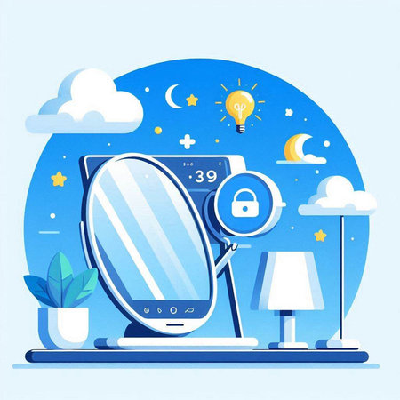 Vector illustration of the concept of internet security in a flat style.のイラスト素材