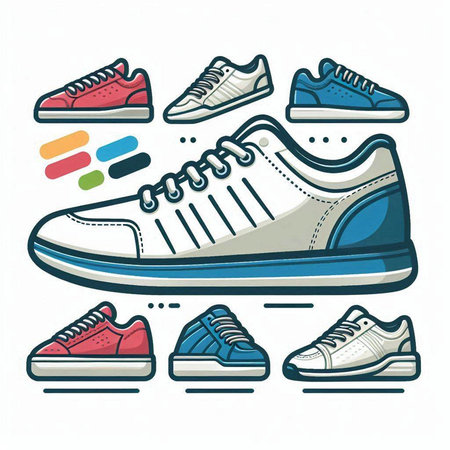 Sneakers vector icons set. Sneakers icons collection. Sneakers icons. Sneakers icons. Sneakers icons. Sneakers icons. Sneakers icons. Sneakers icons. Sneakers icons. Sneakers icons.のイラスト素材
