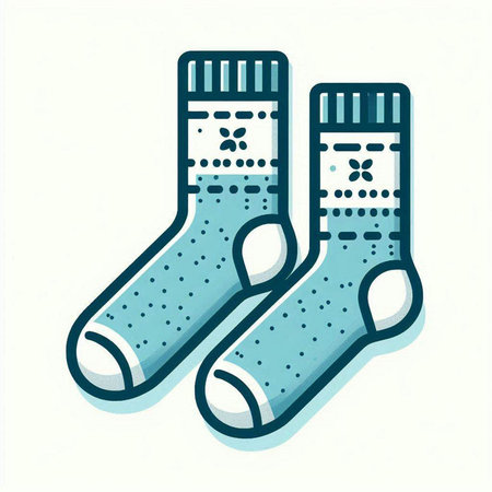 Pair of socks isolated on a white background. Vector illustration.のイラスト素材
