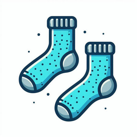 Vector illustration of a pair of socks isolated on a white background.のイラスト素材