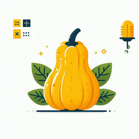 Pumpkin vector illustration. Flat design style. Healthy food.のイラスト素材