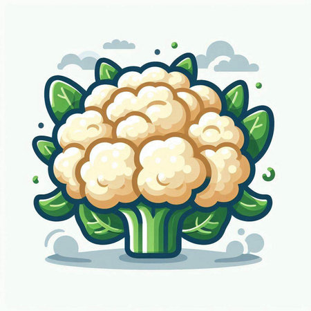 Cauliflower vector illustration. Cauliflower isolated on white background.のイラスト素材