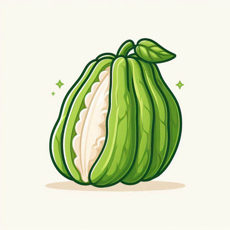 Cucumber vector illustration. Cucumis sativusのイラスト素材