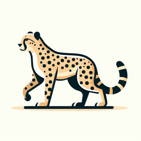 Cheetah. Vector illustration of a cheetah on a white background.のイラスト素材