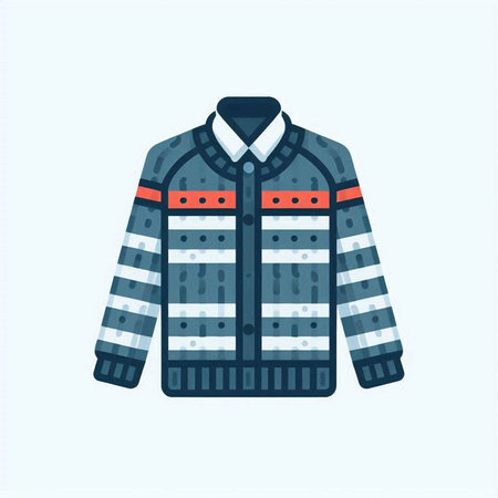 Winter jacket. Vector illustration in flat style. Isolated on white background.のイラスト素材