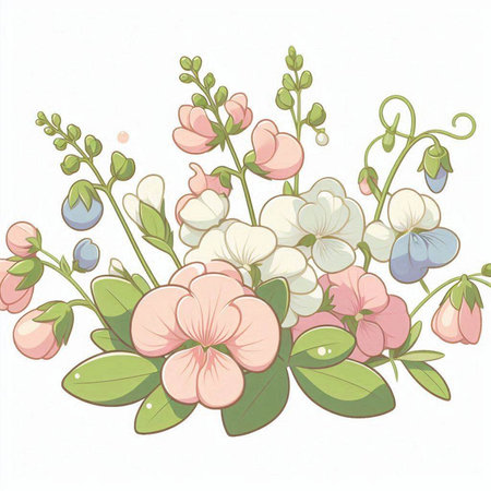 Vintage background with wild flowers. Vector illustration for your design.のイラスト素材