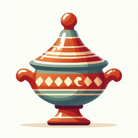 Pottery isolated on white background. Vector illustration in cartoon style.のイラスト素材