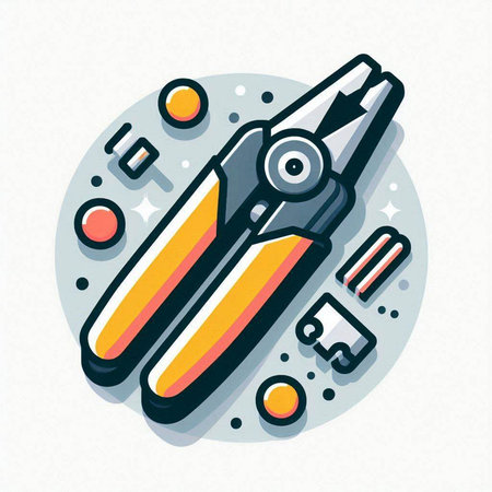Pliers icon. Vector illustration of pliers in flat style.のイラスト素材