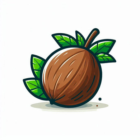 Cartoon vector illustration of a nutmeg on a white background.のイラスト素材