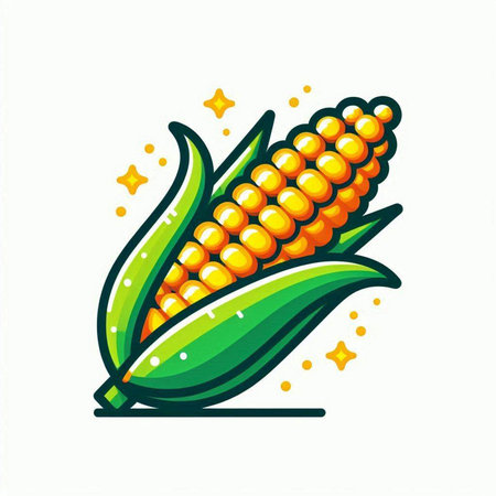 Corn icon. Vector illustration. Isolated on a white background.のイラスト素材