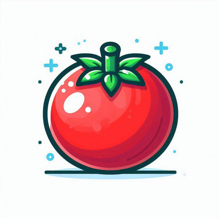 Tomato icon. Vector illustration. Isolated on white background.のイラスト素材