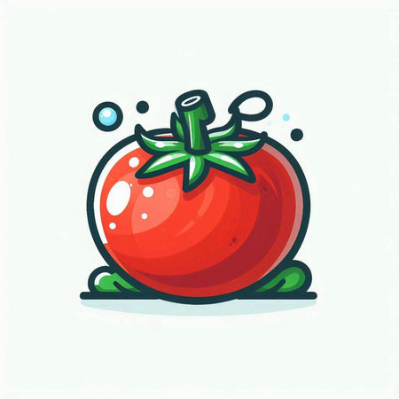 Tomato vector icon. Hand drawn illustration of tomato vector icon for web designのイラスト素材