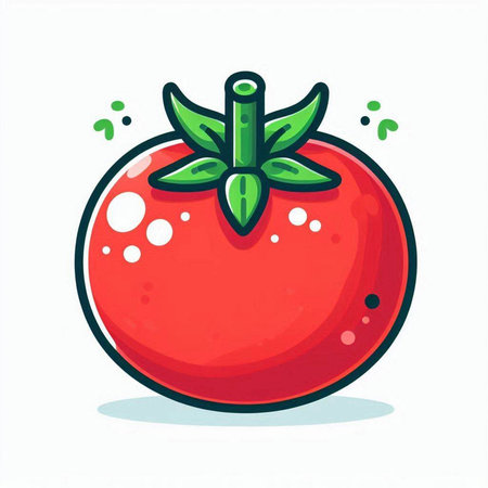 Tomato icon. Vector illustration of a tomato isolated on white background.のイラスト素材