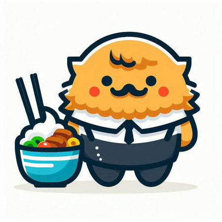 Illustration vector graphic of japanese food mascot character design templateのイラスト素材