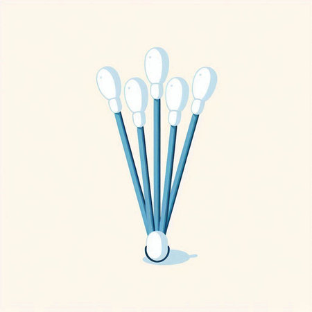 cotton swabs isolated on a white background. Vector illustration.のイラスト素材